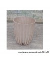 MACETERO RAYAS BLANCO CON DRENAJE 14.5 X 17