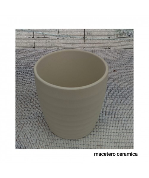 MACETERO CERAMICA BLANCO