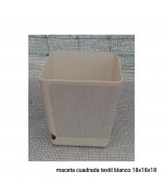 MACETA CUADRADA TEXTIL BLANCO (18x 18x18 cm)