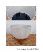 MACETA CON PATAS BLANCO (24.2 X 18.3 CM)