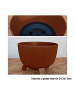 MACETA CON PATAS MARRON (24.3 x 15 CM)